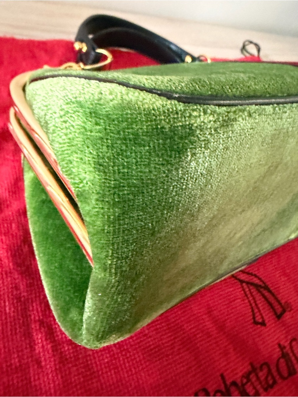Roberta di Camerina Vintage Velvet & Leather Bag - Picture 9 of 13